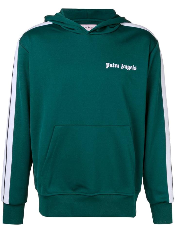 Palm Angels Side-striped Track Hoodie - Green
