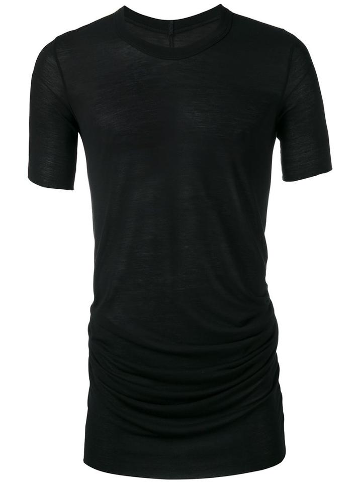 Rick Owens Long Length T-shirt, Men's, Size: Large, Black, Viscose/silk