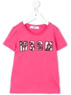 Msgm Kids - Logo Print T-shirt - Kids - Cotton - 4 Yrs, Pink/purple