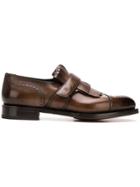 Santoni Fringed Slip-on Brogues - Brown