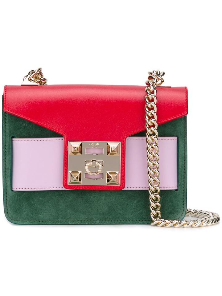 Salar 'mila' Shoulder Bag, Women's, Green, Calf Leather/calf Suede