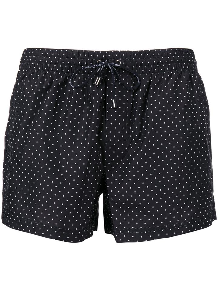 Dolce & Gabbana Polka Dot Swim Shorts, Men's, Size: Xxl, Black, Polyester