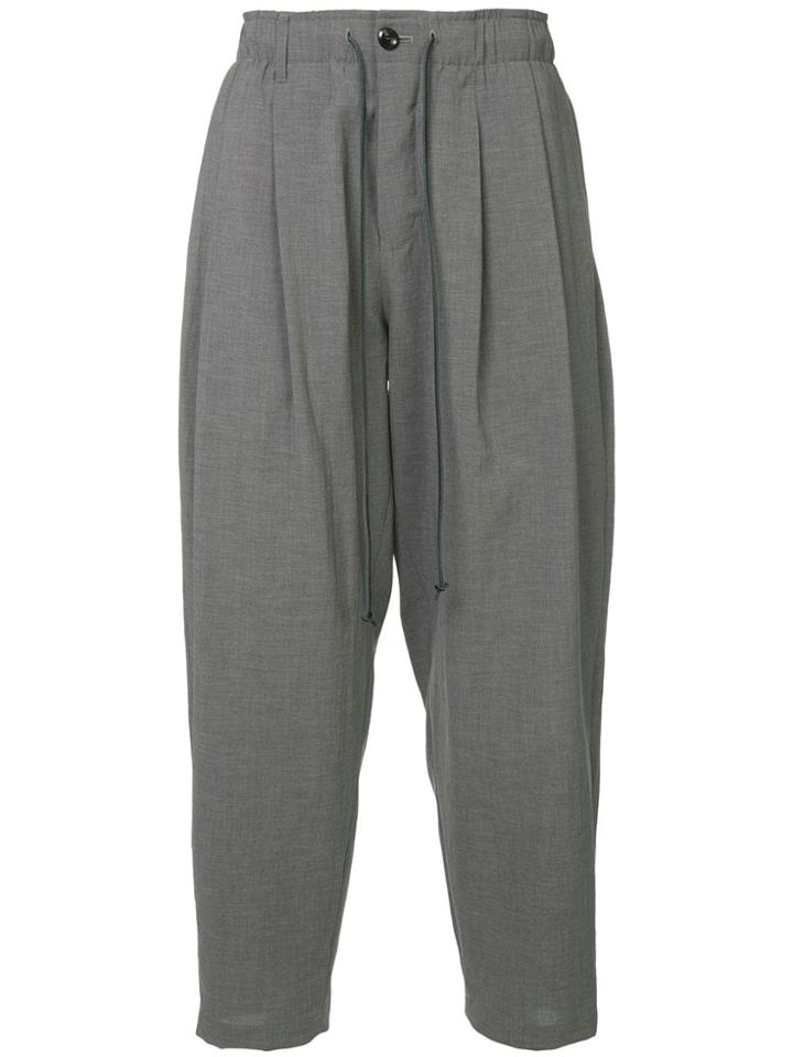 Kazuyuki Kumagai Drawstring Tapered Trousers - Grey