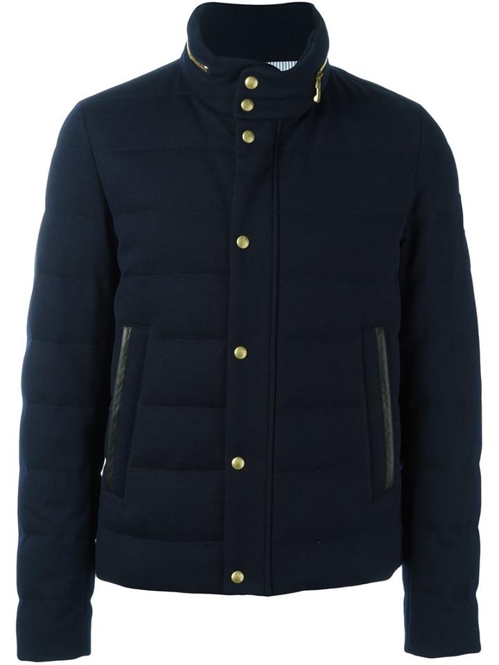 Moncler Gamme Bleu Funnel Neck Down Jacket, Men's, Size: 2, Blue, Cotton/feather Down/virgin Wool