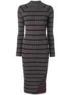 Alexander Wang Ribbed Knit Stripe Dress - Grey