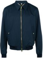 Burberry Brit Aviator Bomber Jacket, Men's, Size: L, Blue, Cotton/polyamide/linen/flax/viscose