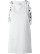 3.1 Phillip Lim Ruffled Trim Tank Top, Women's, Size: Small, White, Cotton/viscose