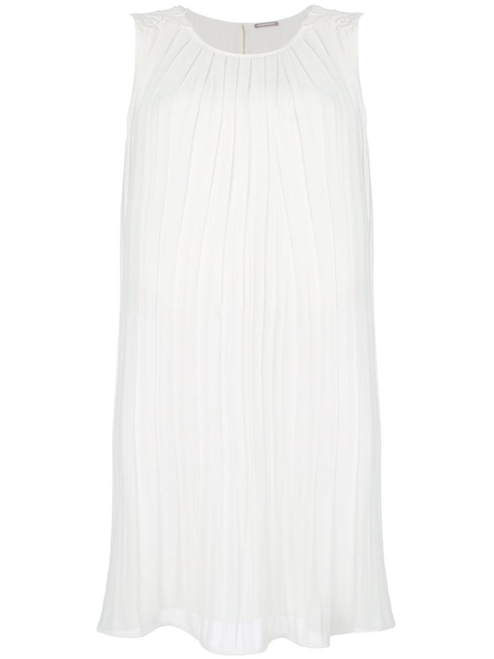 Hemisphere Short Pleated Dress - White