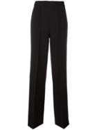 Michael Michael Kors Straight Tailored Trousers, Women's, Size: 4, Black, Polyester/spandex/elastane