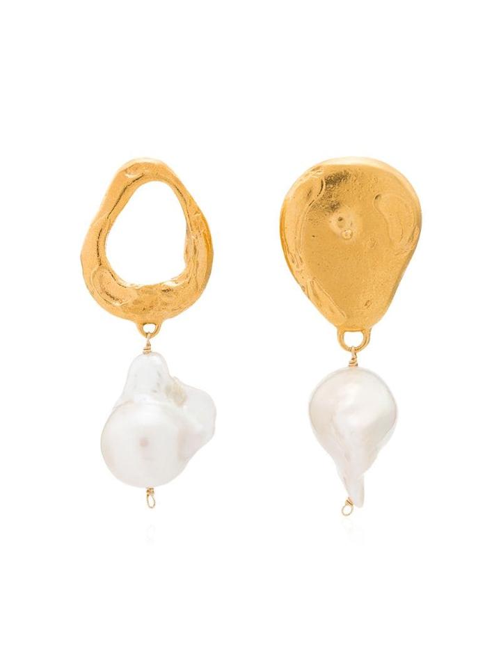 Alighieri Infernal Storm Gold And Pearl Earrings - Metallic