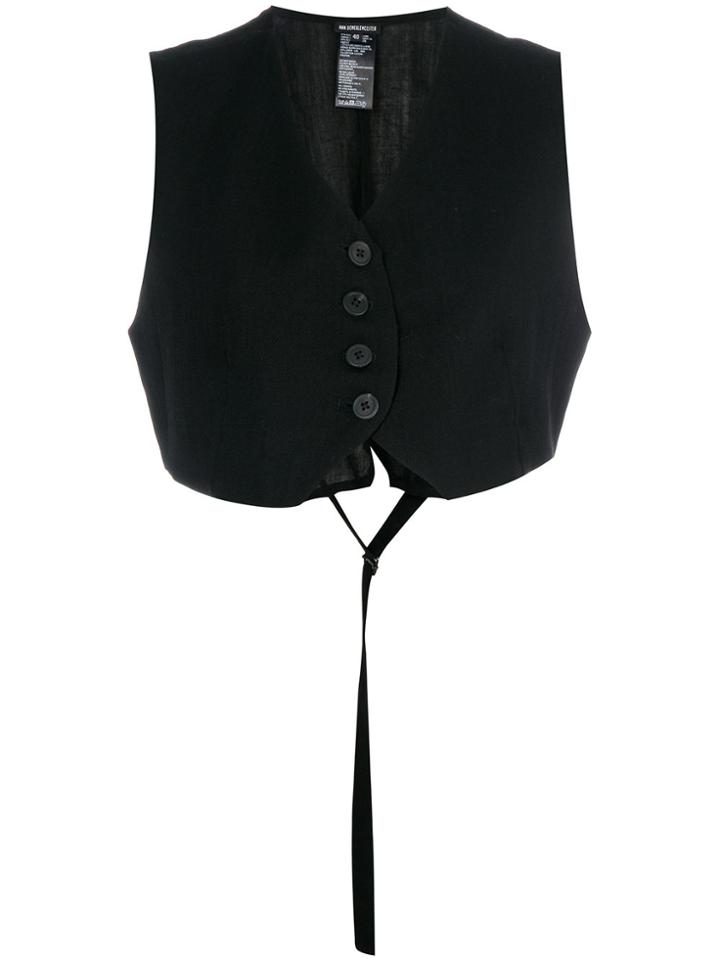 Ann Demeulemeester Short Waistcoat - Black
