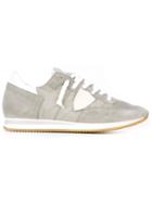 Philippe Model Logo Patch Sneakers, Men's, Size: 40, Grey, Leather/nylon/suede