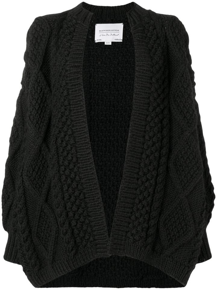 I Love Mr Mittens Chunky Knit Cardi-coat - Black