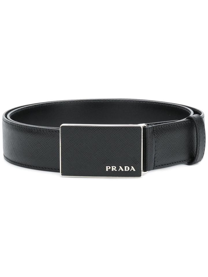 Prada Plate Buckle Belt - Black