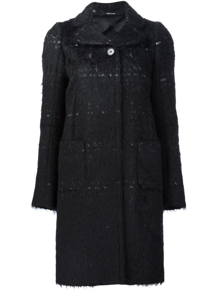 Maison Margiela Textured Short Coat, Women's, Size: 42, Blue, Cotton/polyamide/mohair/alpaca