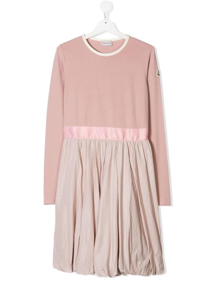 Moncler Kids Teen Long-sleeve Flared Dress - Pink