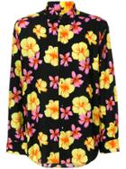 Thierry Mugler Vintage Flower Print Shirt - Black