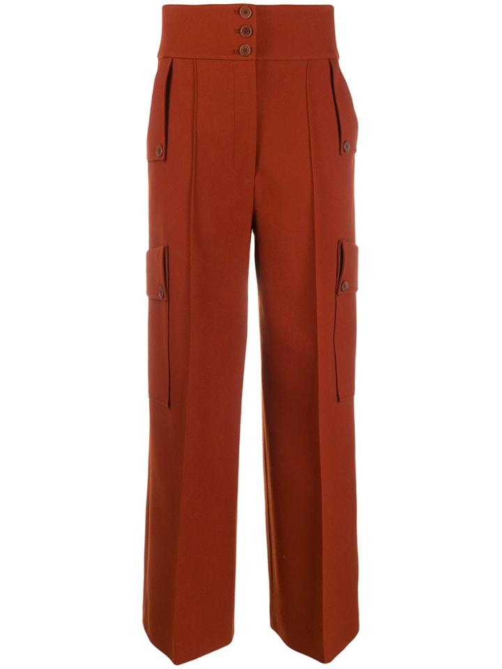 Stella Mccartney High-waisted Wide-leg Trousers - Brown