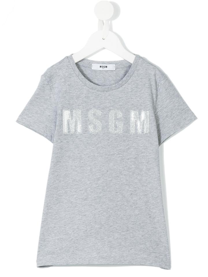 Msgm Kids - Printed T-shirt - Kids - Cotton - 6 Yrs, Grey