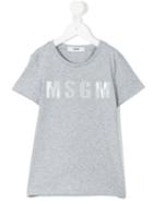 Msgm Kids - Printed T-shirt - Kids - Cotton - 6 Yrs, Grey