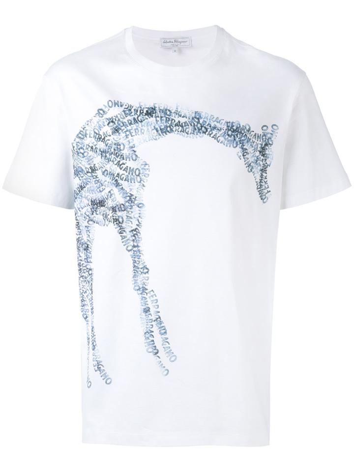 Salvatore Ferragamo Giraffe Logo T-shirt - White