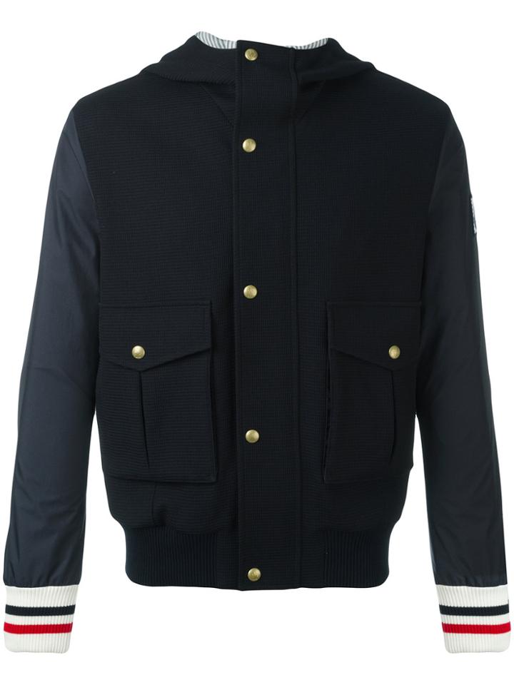 Moncler Gamme Bleu Hooded Bomber Jacket - Blue