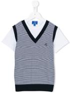 Fay Kids - Striped Tank Top T-shirt - Kids - Cotton - 8 Yrs, Boy's, White