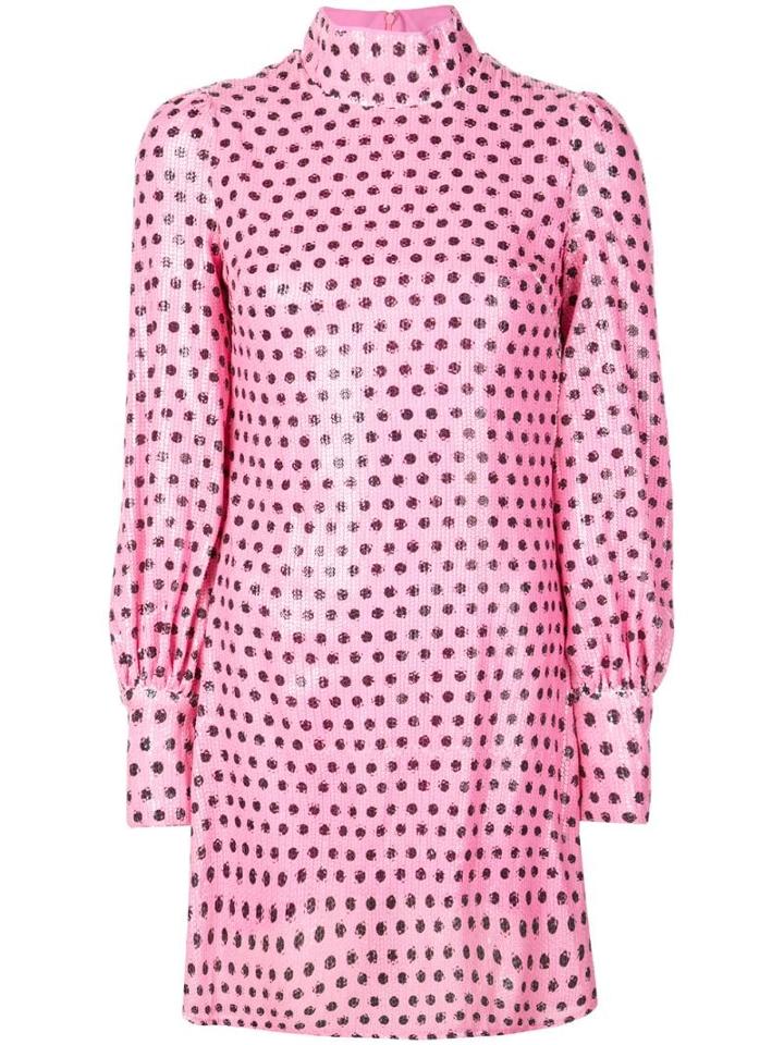 Olivia Rubin Sequin Polka-dot Dress - Pink