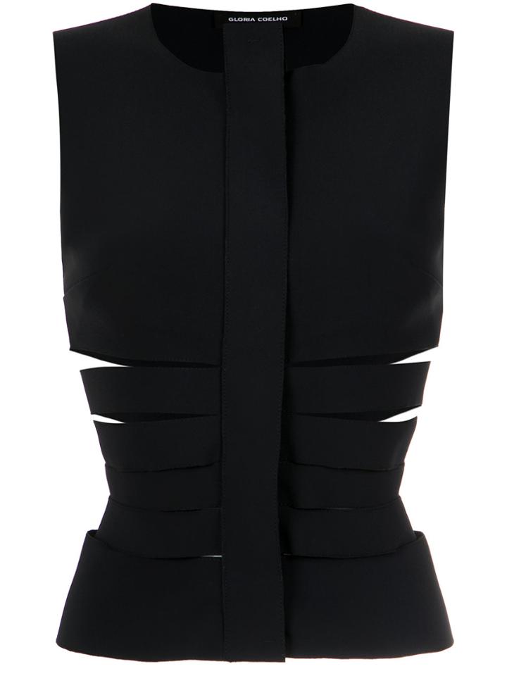 Gloria Coelho Cut Out Gilet - Black