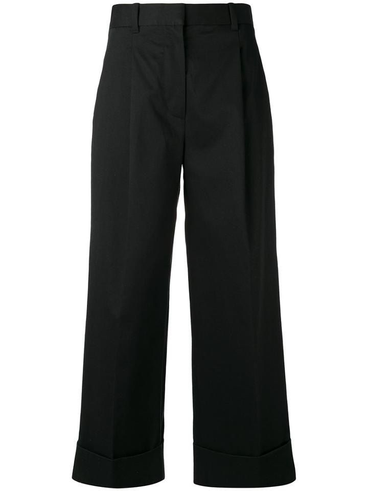 3.1 Phillip Lim - High Waist Wide Leg Pants - Women - Cotton/polyurethane - 4, Black, Cotton/polyurethane