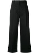 3.1 Phillip Lim - High Waist Wide Leg Pants - Women - Cotton/polyurethane - 4, Black, Cotton/polyurethane