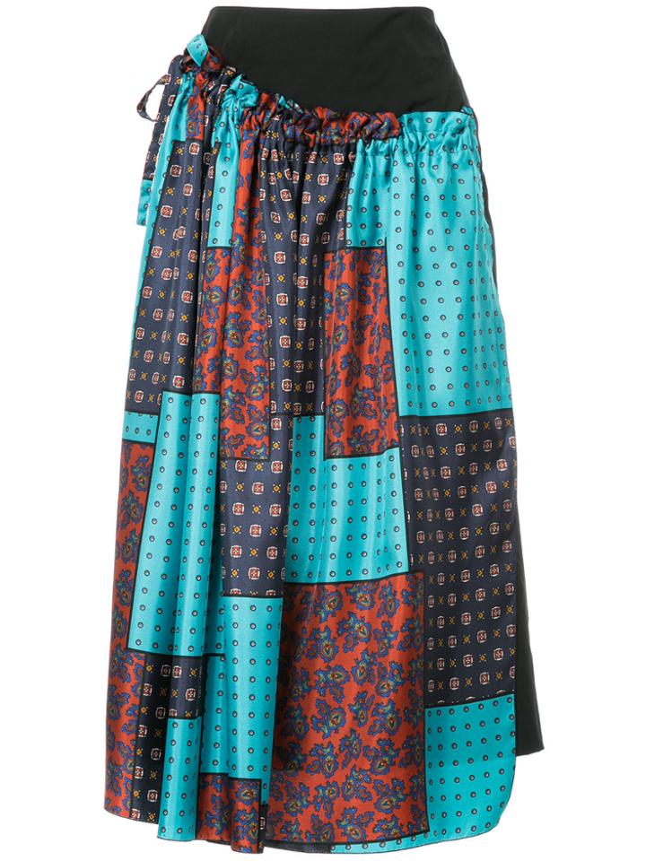 Astraet Patch-work Midi Skirt - Black