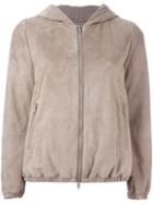 Brunello Cucinelli Zipped Bomber Jacket, Women's, Size: 38, Nude/neutrals, Polyamide/chamois Leather/acetate/silk