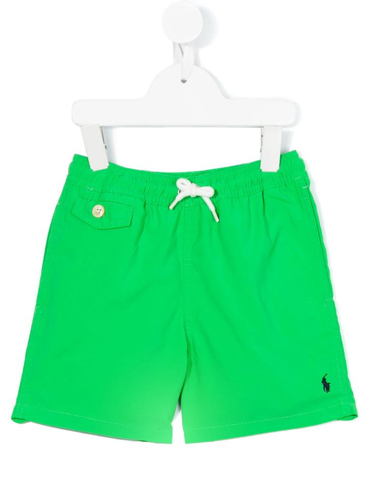 Ralph Lauren Kids - Embroidered Logo Swim Shorts - Kids - Polyester - 2 Yrs, Green