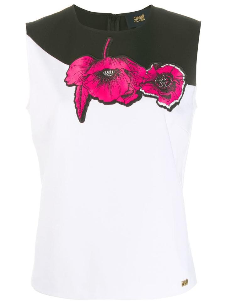 Cavalli Class Floral Print Top - White