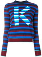 Kenzo Logo Striped Sweater - Blue