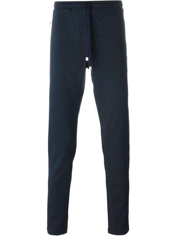 Dolce & Gabbana Drawstring Track Pants, Men's, Size: 52, Blue, Polyamide/cotton
