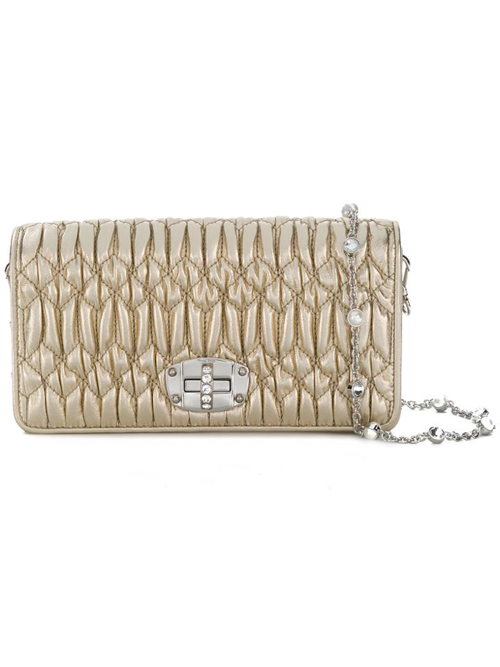 Miu Miu Quilted Crossbody Bag - Metallic