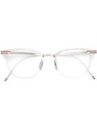 Thom Browne Eyewear - Square Frame Glasses - Unisex - Titanium - One Size, Grey, Titanium