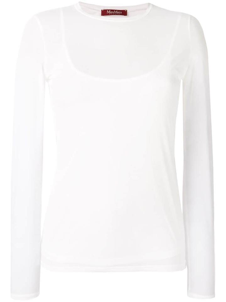 Max Mara Studio Fitted Jersey T-shirt - White