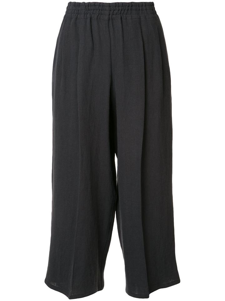 Dusan Cropped Linen Trousers, Women's, Size: Small, Black, Linen/flax