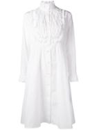 See By Chloé - Pie Crust Collar Smocked Shirt Dress - Women - Cotton - 38, White, Cotton