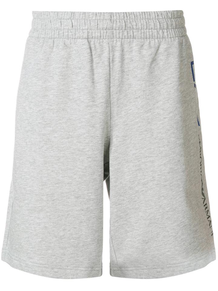 Ea7 Emporio Armani Logo Printed Track Shorts - Grey