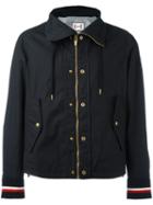 Moncler Gamme Bleu Buttoned Jacket, Men's, Size: 4, Blue, Polyamide/cotton/cupro