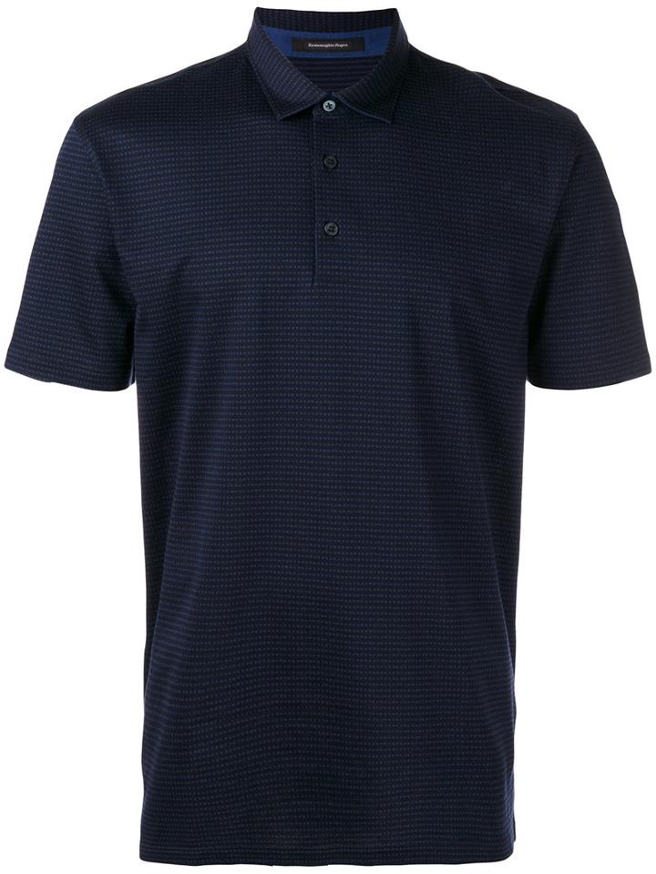 Z Zegna - Crossed Pattern Polo Shirt - Men - Cotton - 52, Blue, Cotton