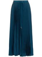 Tibi Drawstring Pleated Midi Skirt - Blue