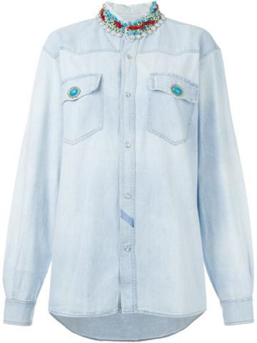 Forte Couture Embellished Denim Shirt