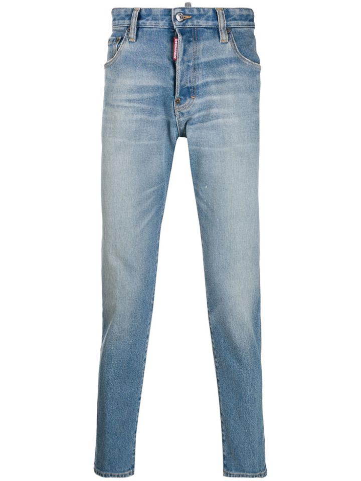 Dsquared2 Stonewashed Straight-leg Jeans - Blue