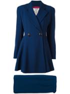 Christian Dior Vintage Fitted Two Piece Suit - Blue
