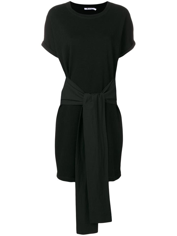 Alexander Wang Tie Waist Mini T-shirt Dress - Black